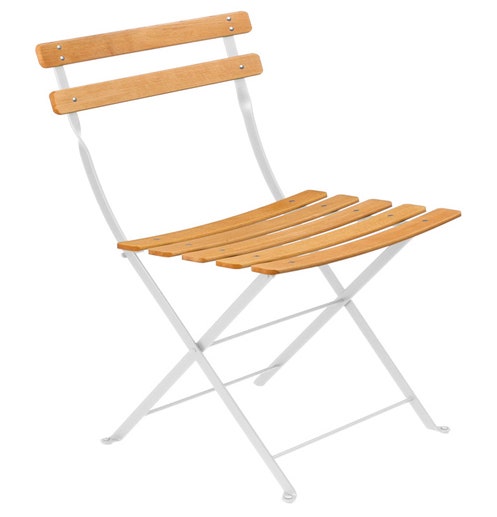 Chaise BISTRO NATUREL bois de Fermob, blanc coton