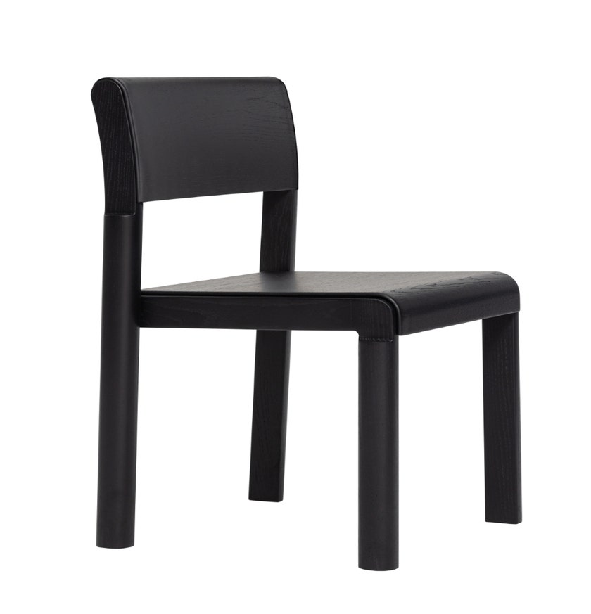 Chaise BURLY de Woak, Chêne laqué, Noir