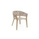 Chaise CARES, Structure teck, Assise et dossier en fibre de Batyline, Desert