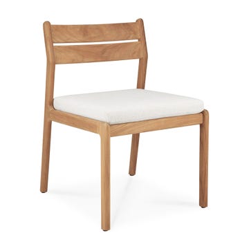Chaise de jardin Jack - teck - tissus Off White