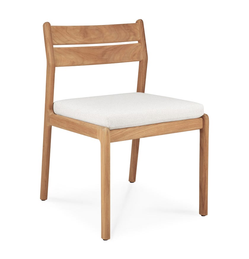 Chaise de jardin Jack - teck - tissus Off White