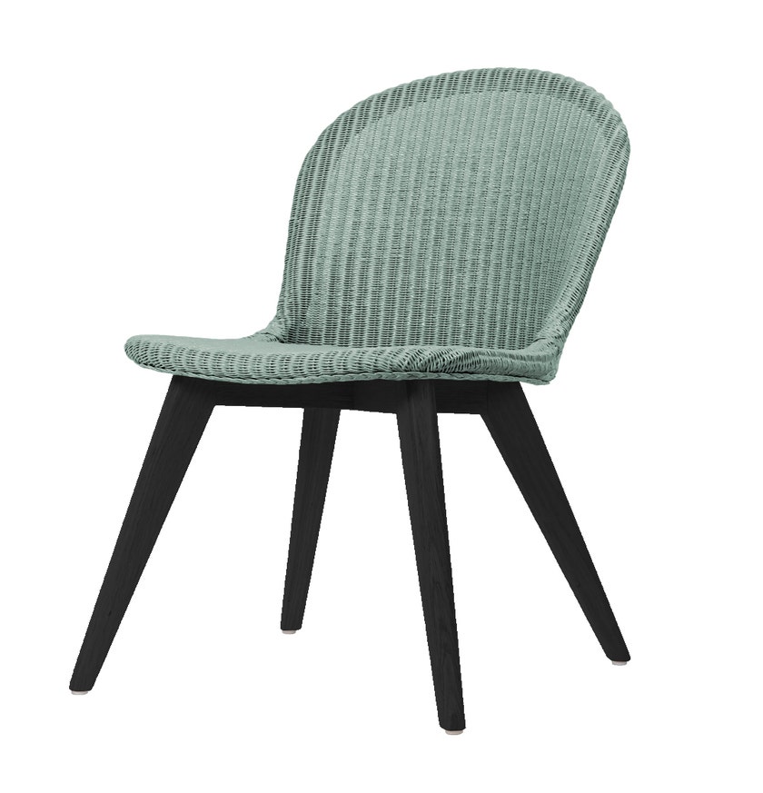 Chaise de repas YANN pieds noir, Aqua
