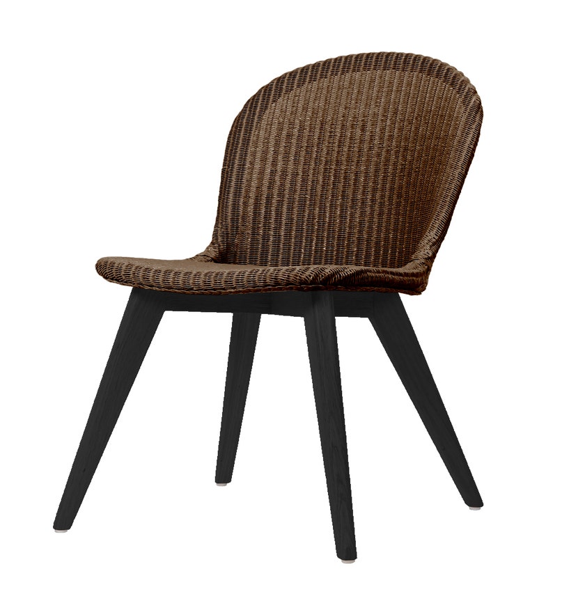 Chaise de repas YANN pieds noir, Black wash