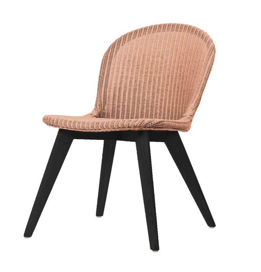 Chaise de repas YANN pieds noir, Dusty Coral