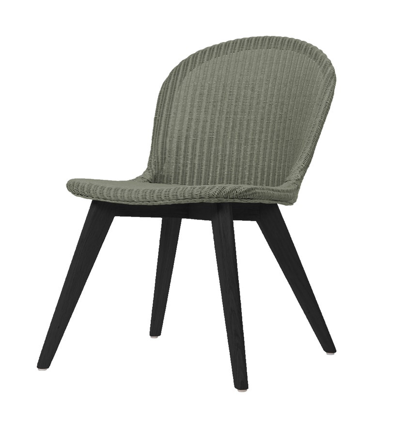 Chaise de repas YANN pieds noir, Dusty green