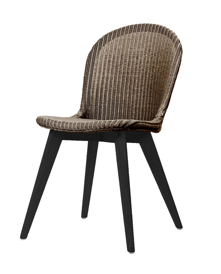 Chaise de repas YANN pieds noir, Grège Chaise de repas YANN pieds noir, Grège
