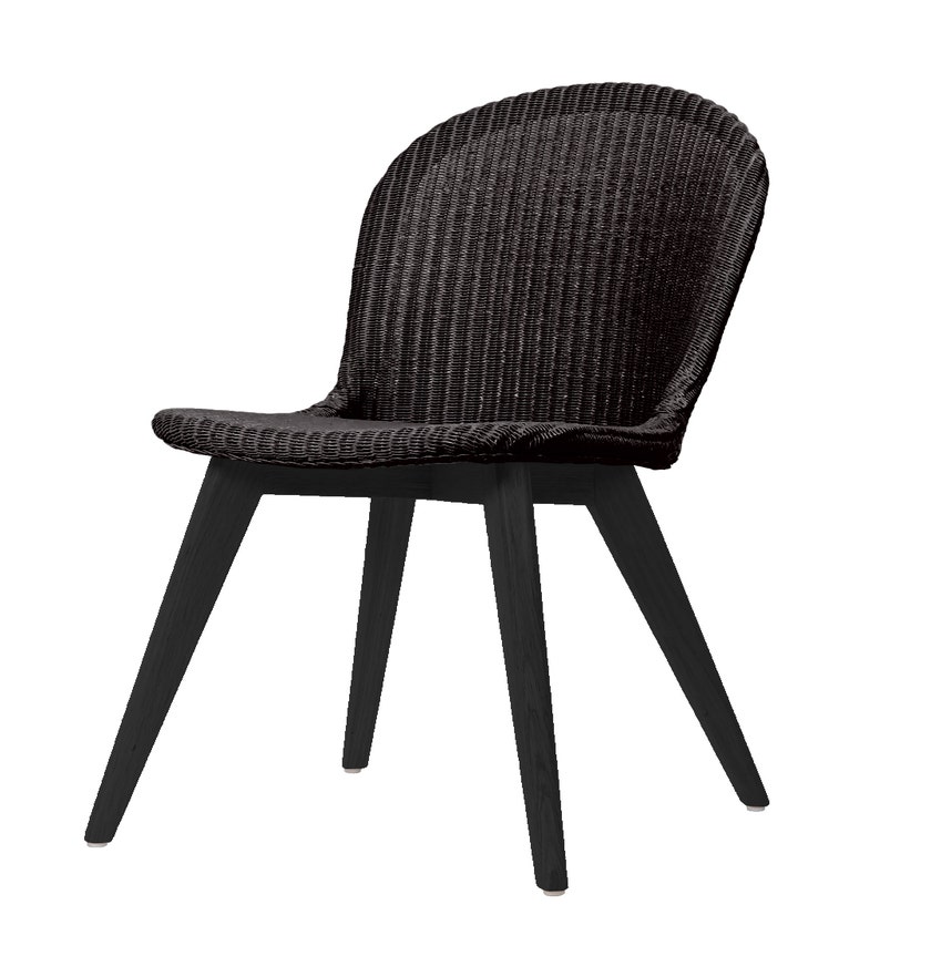 Chaise de repas YANN pieds noir, Noir