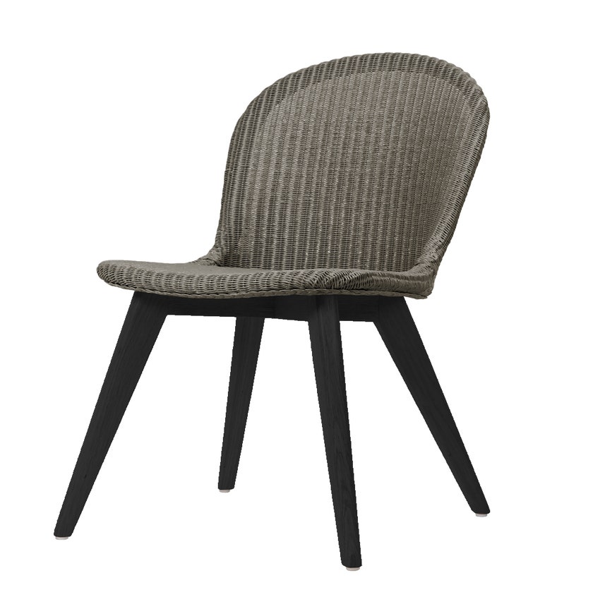 Chaise de repas YANN pieds noir, Oyster