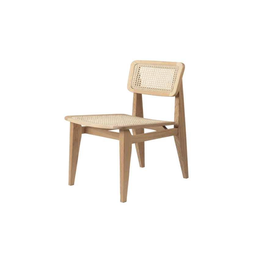 Chaise de table C-CHAIR, Chêne huilé, Cannage