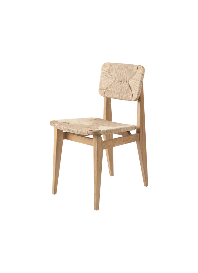 Chaise de table C-CHAIR, Chêne huilé, Paille tressé Chaise de table C-CHAIR, Chêne huilé, Paille tressé