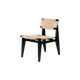 Chaise de table C-CHAIR, Chêne teinté noir, Paille tressée