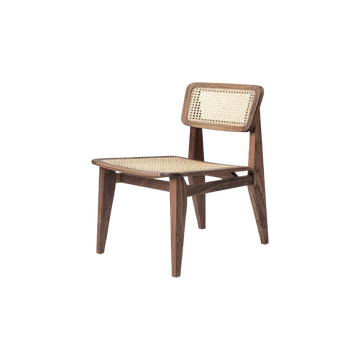 Chaise de table C-CHAIR, Noyer huilé, Cannage