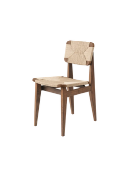 Chaise de table C-CHAIR, Noyer huilé, Paille tressée Chaise de table C-CHAIR, Noyer huilé, Paille tressée