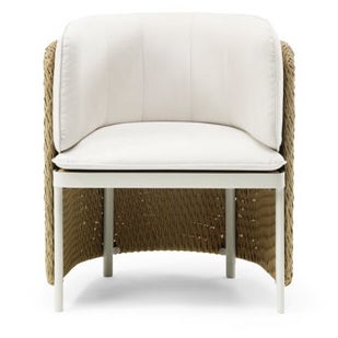 Chaise ESEDRA de Ethimo, Tressage serré, Coussins blanc naturel