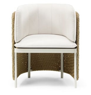 Chaise ESEDRA de Ethimo, Tressage serré, Coussins blanc naturel