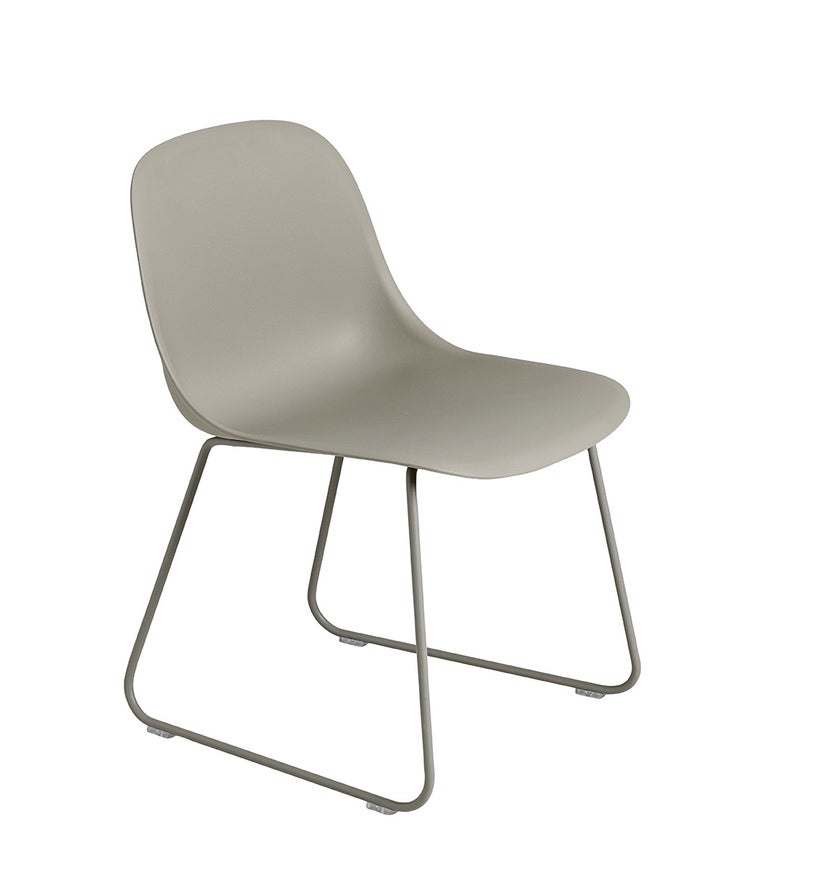 Chaise FIBER SIDE de Muuto, Sled base, Gris