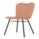 Chaise LILY, Piètement acier noir, Assise loom Dusty coral