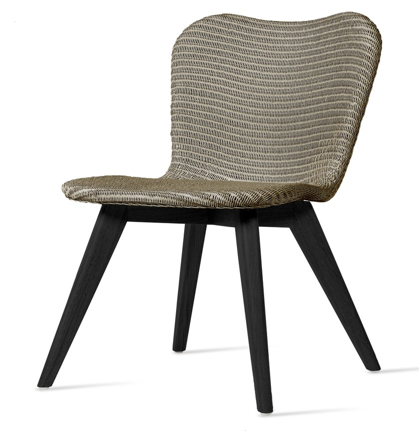 Chaise LILY, Piétement Black Stain, Assise grey wash 