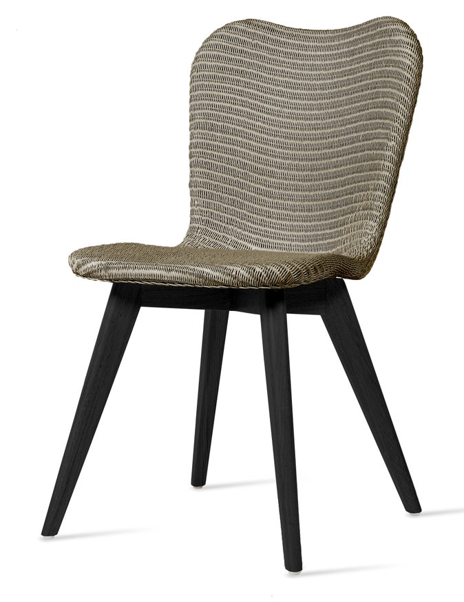 Chaise LILY, Piétement Black Stain, Assise grey wash Chaise LILY, Piétement Black Stain, Assise grey wash