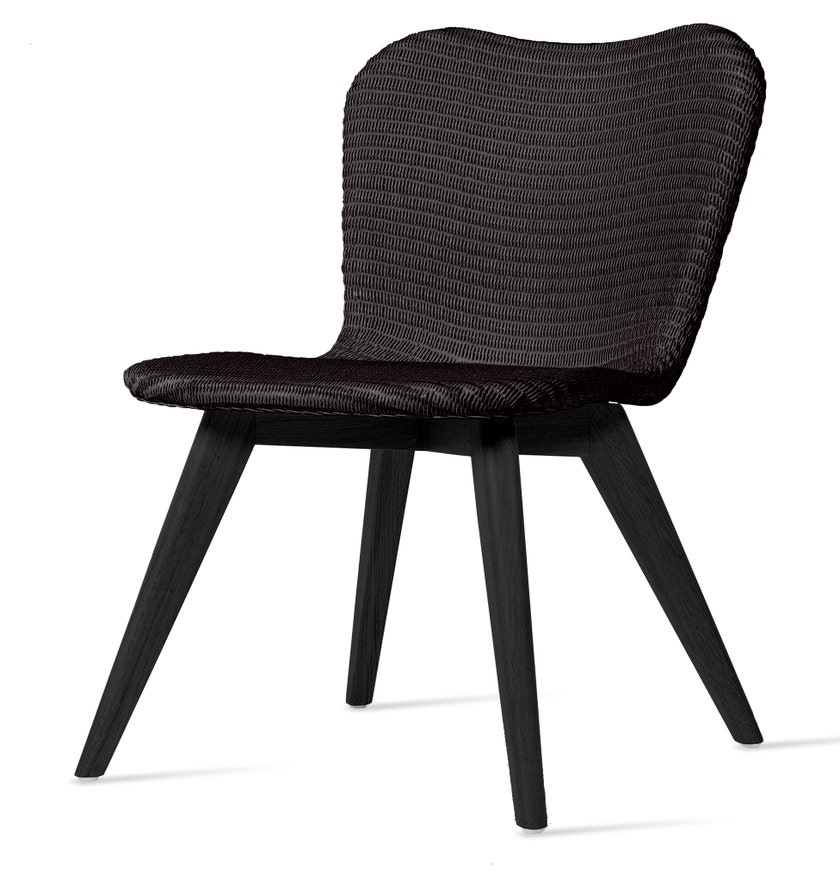 Chaise LILY, Piétement Black Stain, Assise noir