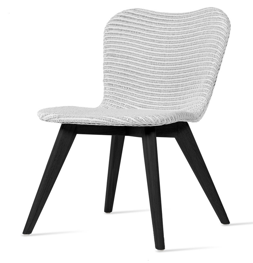 Chaise LILY, Piétement Black Stain, Assise pure white