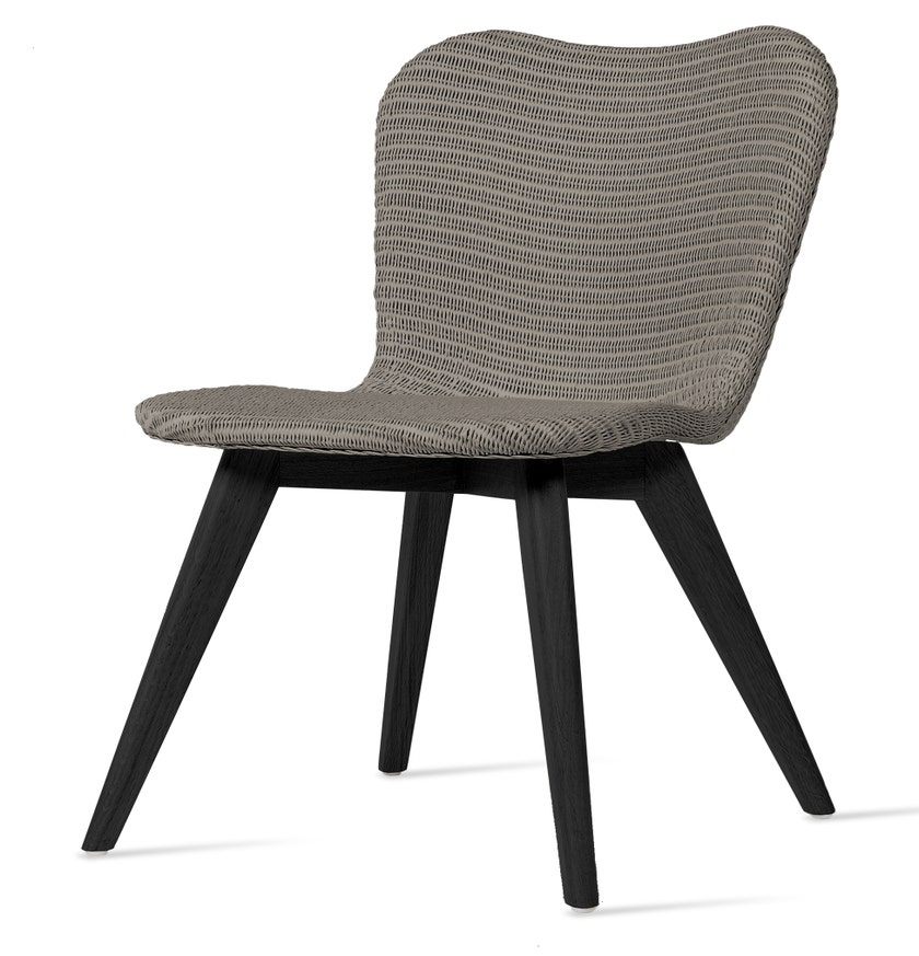 Chaise LILY, Piétement Black Stain, Assise quartz grey