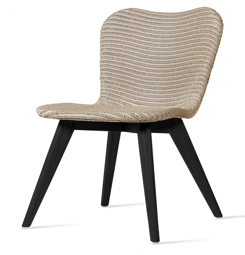 Chaise LILY, Piétement Black Stain, Assise Snow Wash