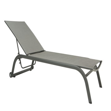 Chaise longue NINO, Charbon / Gris argent