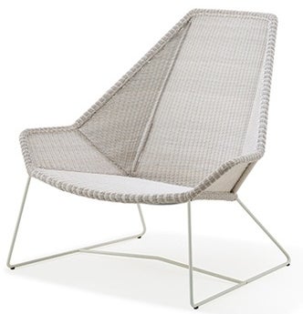 Chaise lounge dossier haut BREEZE de Cane-line, blanc