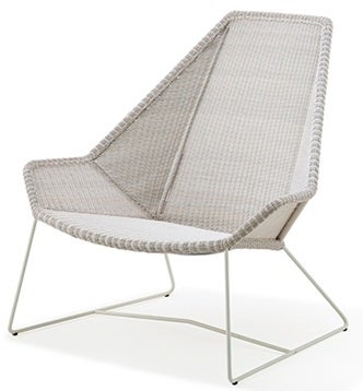 Chaise lounge dossier haut BREEZE de Cane-line, blanc Chaise lounge dossier haut BREEZE de Cane-line, blanc