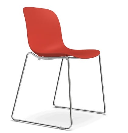CHAISE PIEDS LUGE TROY, Rouge corail de MAGIS