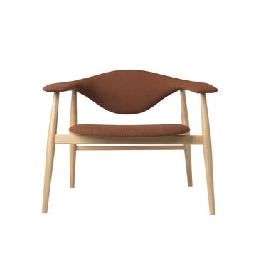 Chaise MASCULO Fully Upholstered avec pieds en chêne de Gubi, Orange