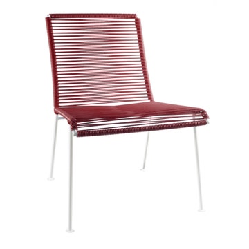 Chaise MAZUNTE de Boqa avec structure blanche, Bordeaux