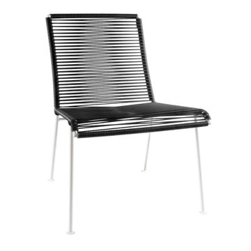 Chaise MAZUNTE de Boqa avec structure blanche, Noir d''aniline