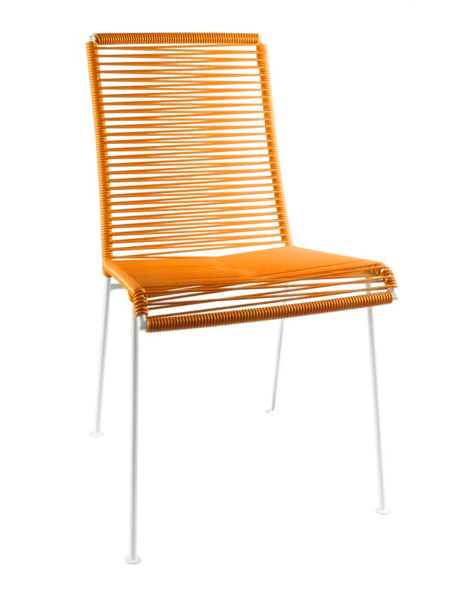 Chaise MAZUNTE de Boqa avec structure blanche, Orange Chaise MAZUNTE de Boqa avec structure blanche, Orange