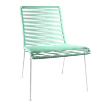 Chaise MAZUNTE de Boqa avec structure blanche, Vert d'eau