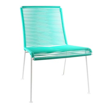 Chaise MAZUNTE de Boqa avec structure blanche, Vert turquoise