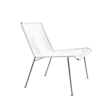 Chaise MAZUNTE de Boqa avec structure noire, Blanc d'argent