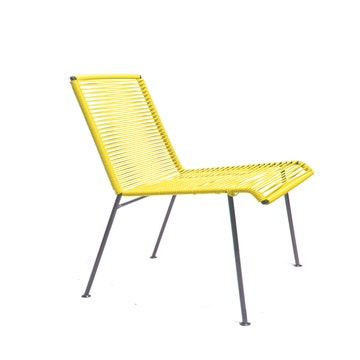 Chaise MAZUNTE de Boqa avec structure noire, Jaune impérial