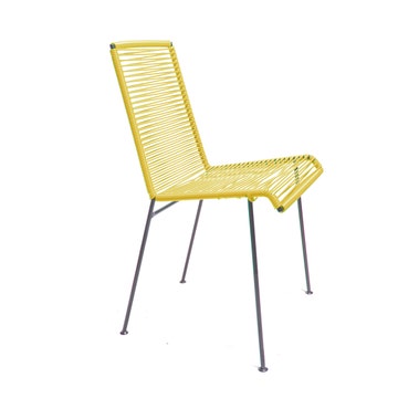 Chaise MAZUNTE de Boqa avec structure noire, Jaune moutarde