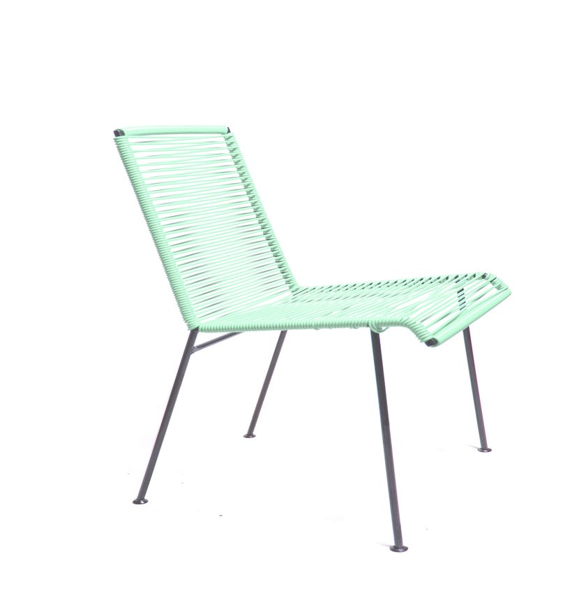 Chaise MAZUNTE de Boqa avec structure noire, Vert d'eau