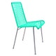 Chaise MAZUNTE avec structure noire, Vert turquoise