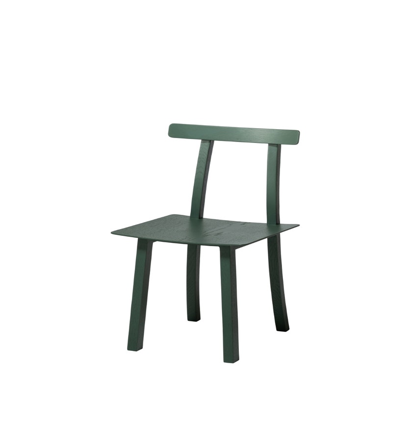Chaise NERVOSA de Woak, Chêne teinté vert