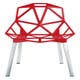 Chaise empilable ONE avec pieds en aluminium anodisé poli, Rouge