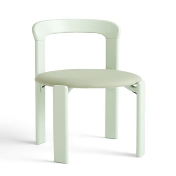 Chaise REY hêtre laqué à l'eau assise tapissé Steelcut Menthe douce