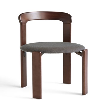 Chaise REY hêtre laqué à l'eau assise tapissé Steelcut Trio Brun terre d'ombre