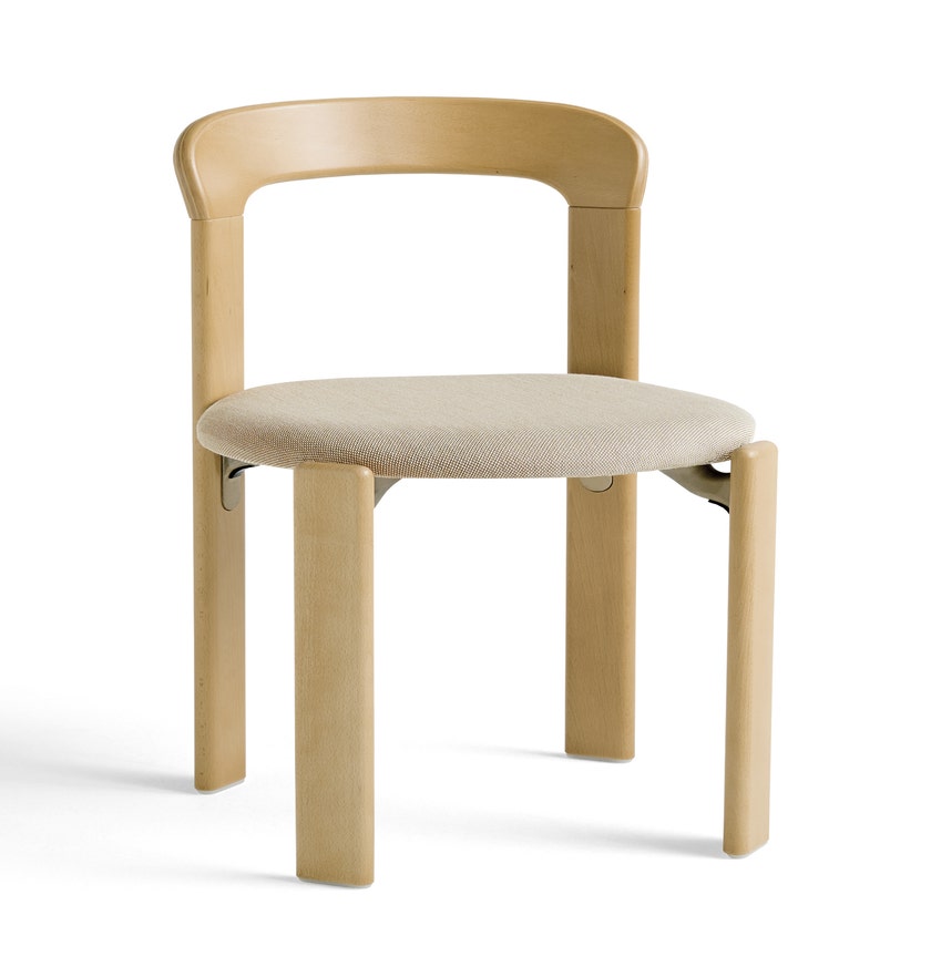 Chaise REY hêtre laqué à l'eau assise tapissé Steelcut Trio Doré