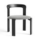 Chaise REY hêtre laqué à l'eau assise tapissé Steelcut Trio Noir profond