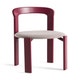 Chaise REY hêtre laqué à l'eau assise tapissé Steelcut Trio Rouge raisin