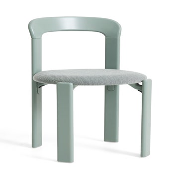 Chaise REY hêtre laqué à l'eau assise tapissé Steelcut Trio Vert Automne